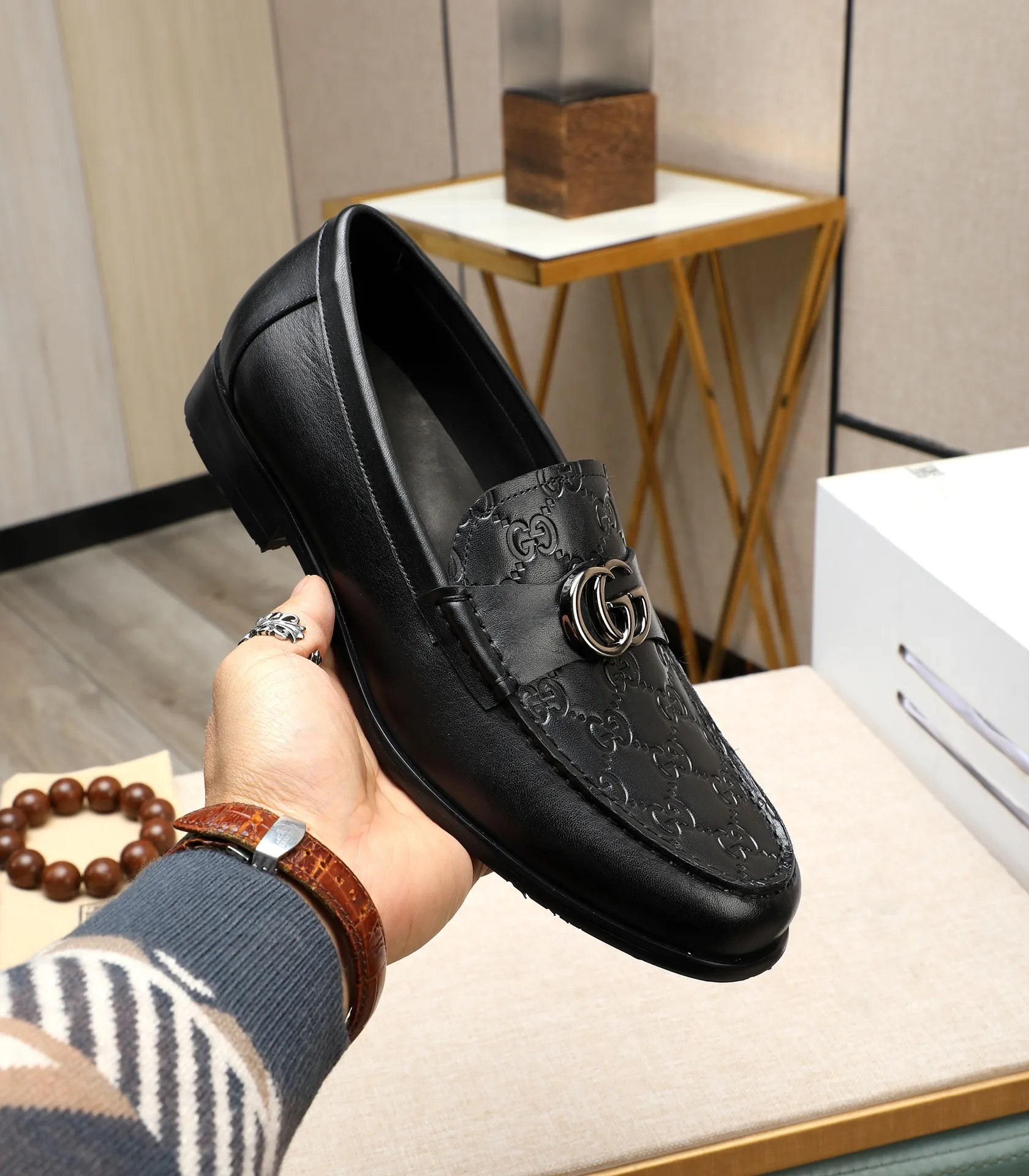 Men's shoes 💰500 📛📛 Original version (water-dyed cow lining) GUCCI official website formal shoes 🌀 Italian 🇮🇹 imported cowhide ➕ top imported water-dyed cowhide lining 💋 fine handmade original bottom, the real thing looks better when photographed in person Standard size 38-44 (45 46 customized)